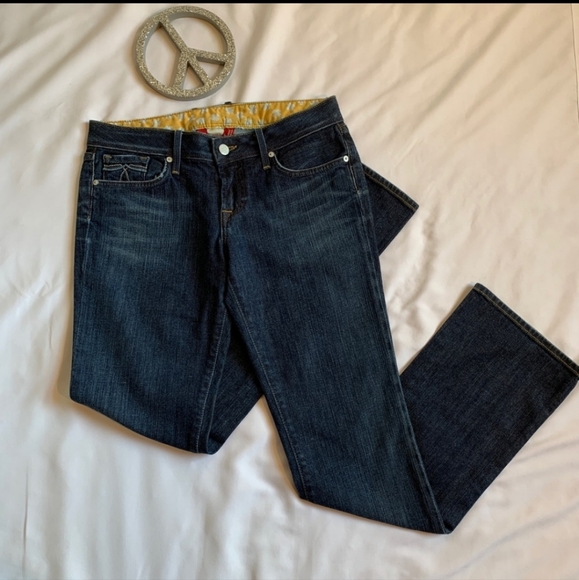 Lucky Brand Dark Wash Denim Blue Jeans Lola Boot - Picture 2 of 6